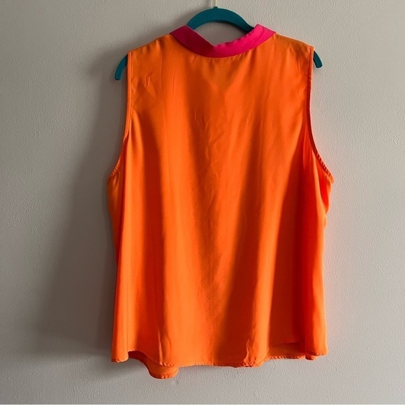 Worthington Pink & Orange Sleeveless Button Up Blouse size 2X - Picture 2 of 6